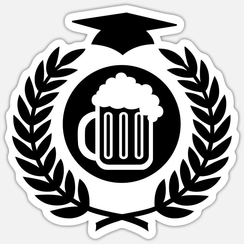 Diplom-Trinker (Bier) 01 - Sticker taille S (10 x 10 cm) - blanc mat