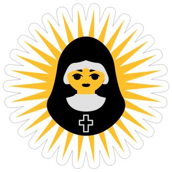 Nonne | Nun | Christ | Star - Sticker taille S (10 x 10 cm) - blanc mat - Devant