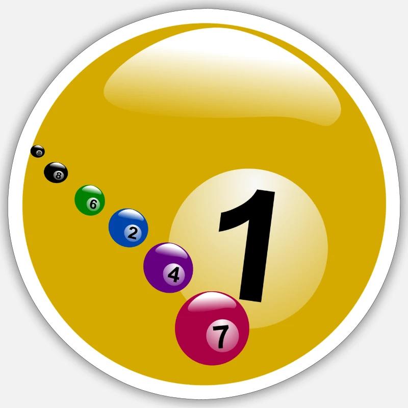 pool billards billiards snooker queue ball sport14 Sticker size S (10 x 10 cm)
