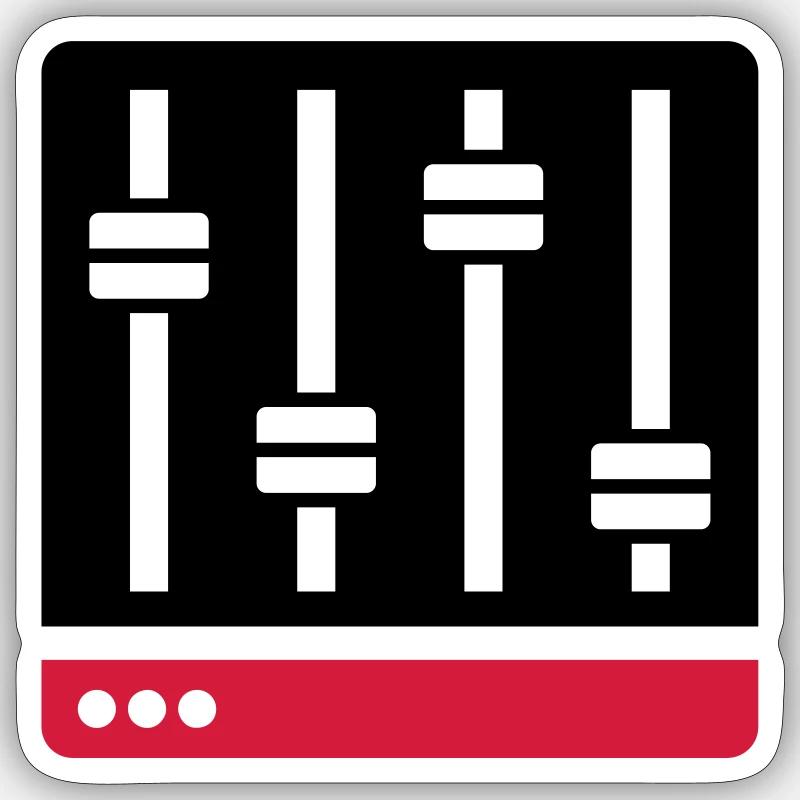 Equalizer Mischpult Geschenk - Sticker Größe S (10 x 10 cm) - Mattweiß