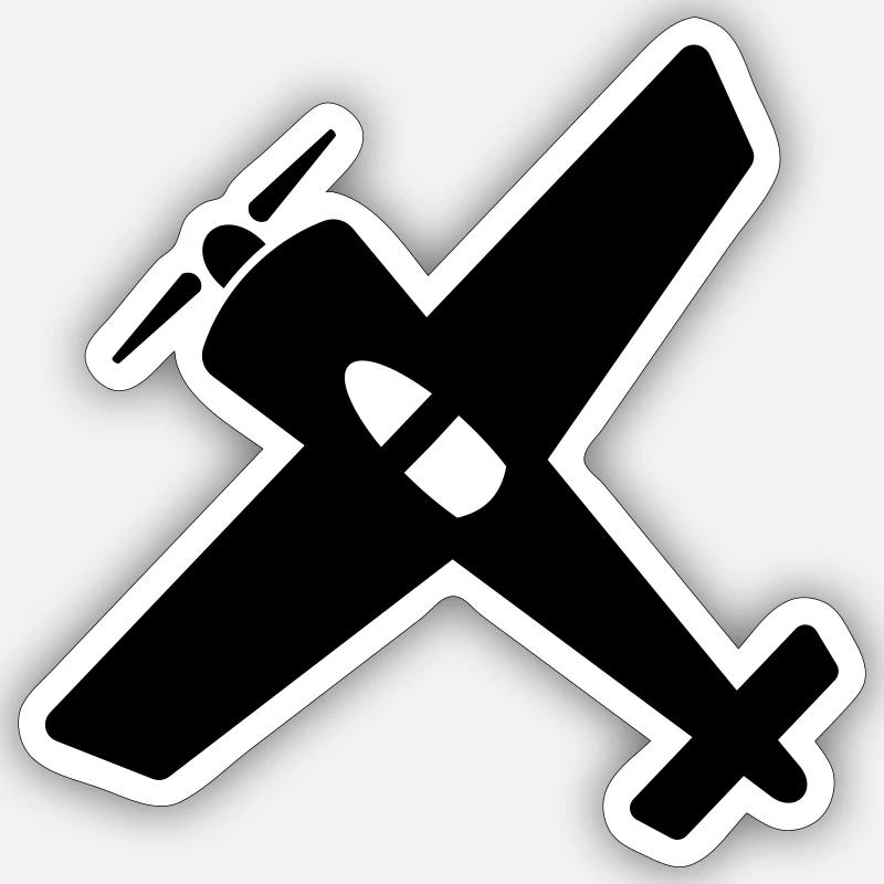 Flugzeug Geschenk Modellflugzeug Sticker Größe S (10 x 10 cm)