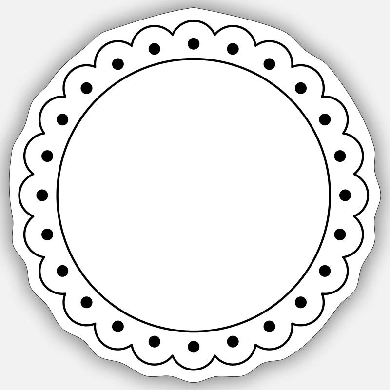 round frame contour wave edge Sticker size S (10 x 10 cm)