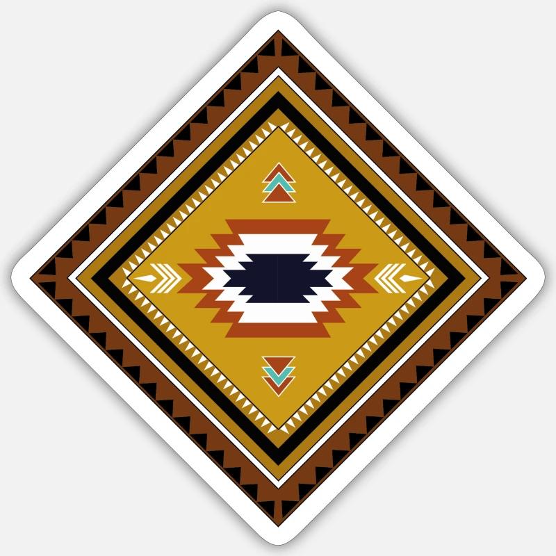 native american pattern - Sticker size S (10 x 10 cm) - white matte
