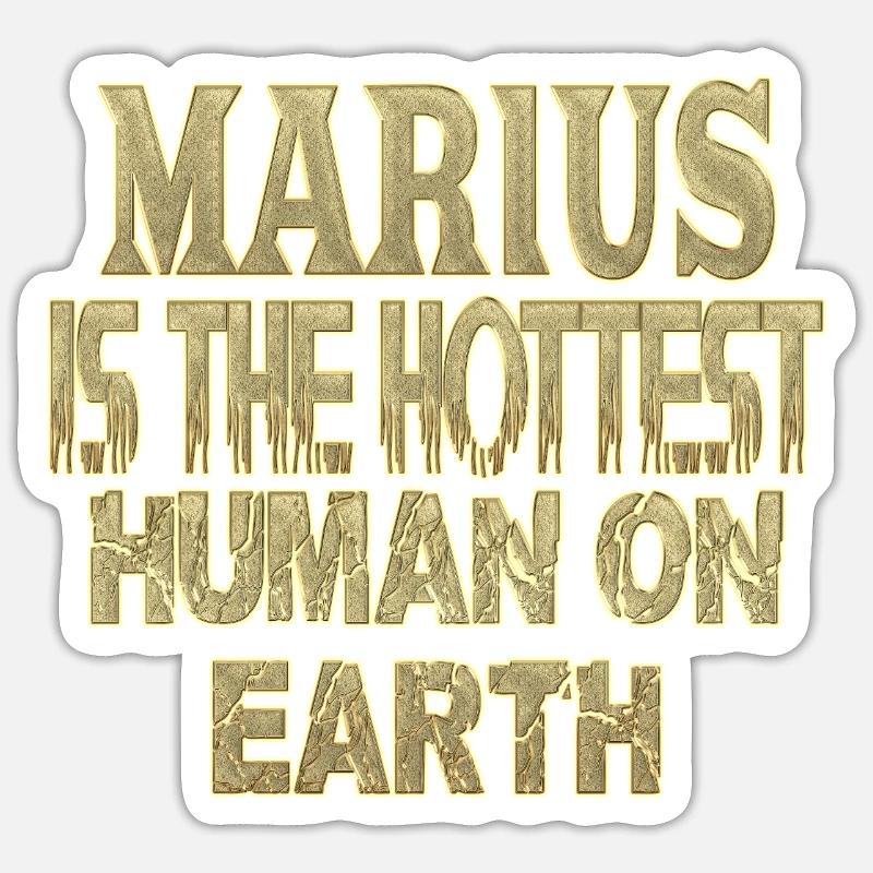 Marius - Sticker taille S (10 x 10 cm) - blanc mat