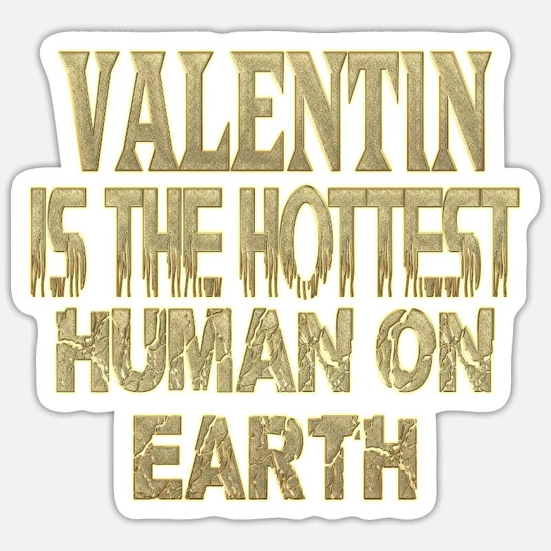 Valentin - Sticker Größe S (10 x 10 cm) - Mattweiß