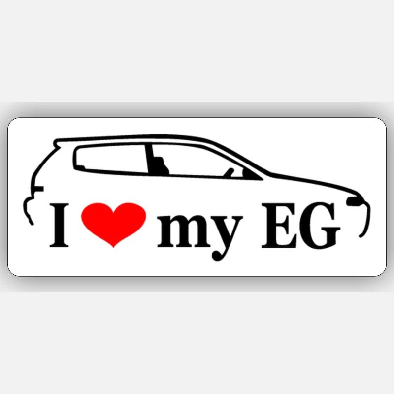 eg vti vtec auto tuning - Sticker Größe S (10 x 10 cm) - Mattweiß
