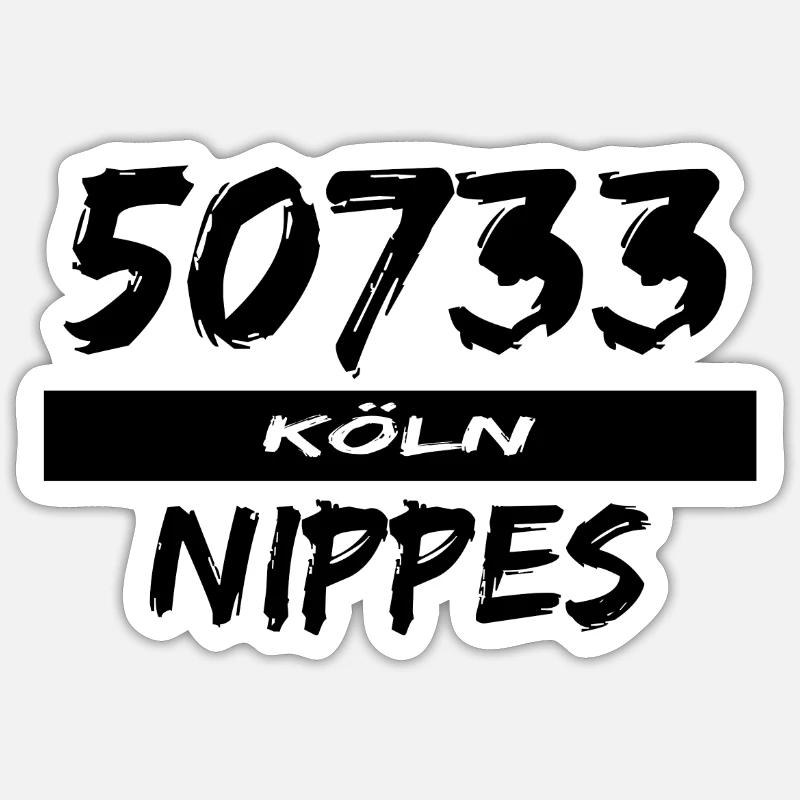 50733 Köln Nippes - Sticker taille S (10 x 10 cm) - blanc mat