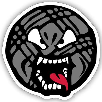 Petanque cartoon face tongue mouth of - Sticker size S (10 x 10 cm) - white matte - Front