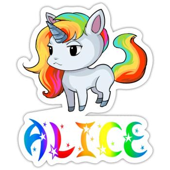 Einhorn Alice - Sticker Größe S (10 x 10 cm) - Mattweiß - Vorne