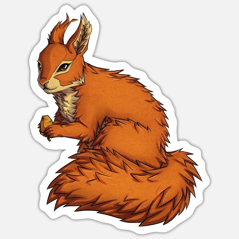 Écureuil - Sticker taille S (10 x 10 cm) - blanc mat