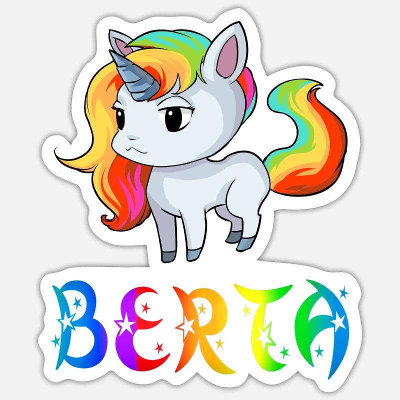Einhorn Berta - Sticker taille S (10 x 10 cm) - blanc mat