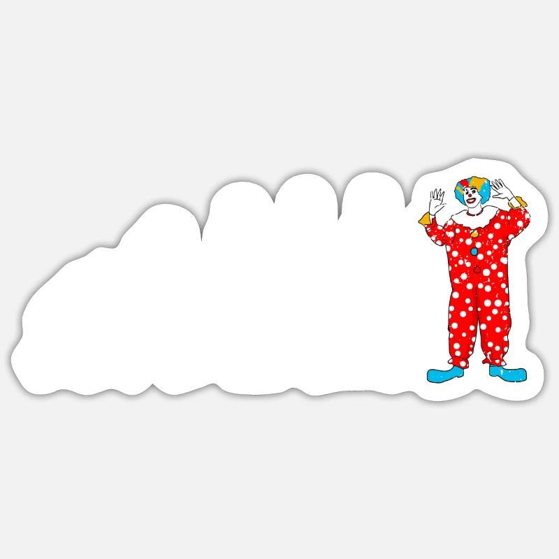 clown Evolution geschenk lustig zirkus panthomime - Sticker Größe S (10 x 10 cm) - Mattweiß