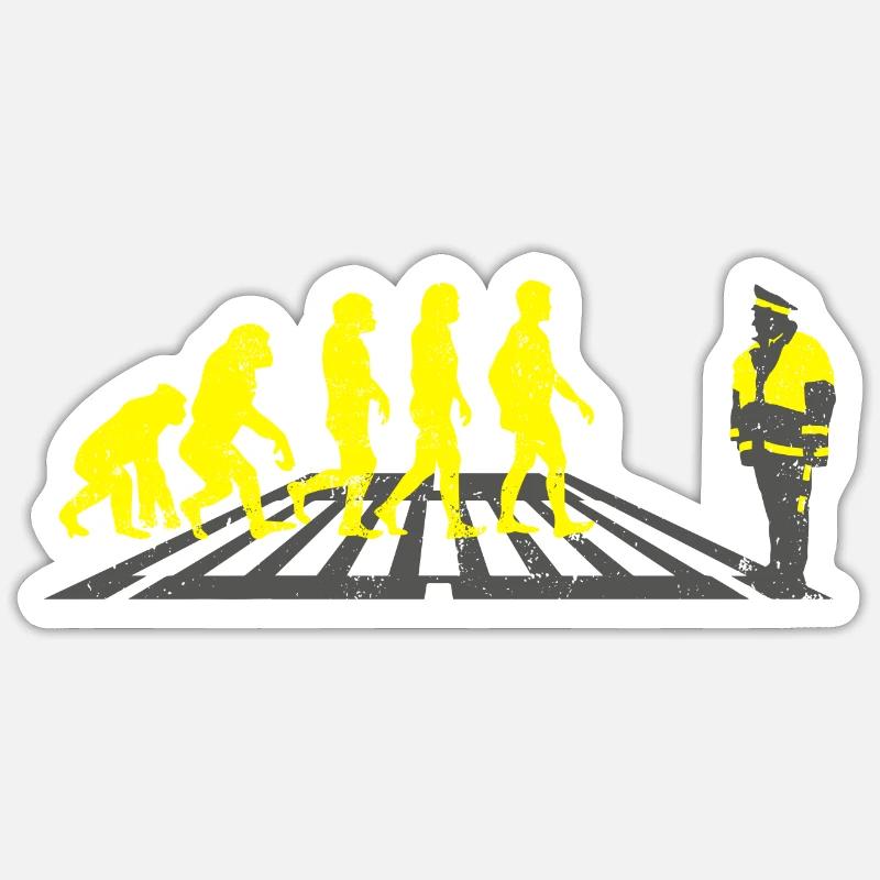 Schülerlotse Evolution Geschenk helfen schule - Sticker Größe S (10 x 10 cm) - Mattweiß