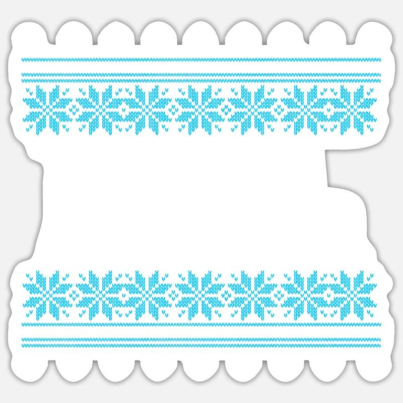 noël noël de natation synchronisée pull laid - Sticker taille S (10 x 10 cm) - blanc mat