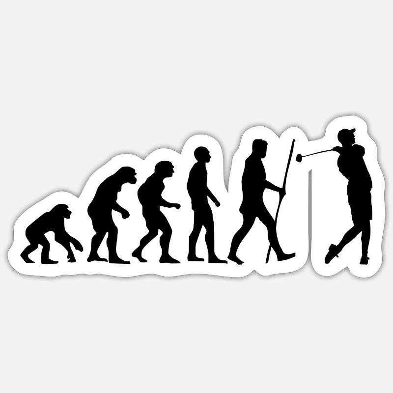 Evolution Golf comme un cadeau Sticker taille S (10 x 10 cm)