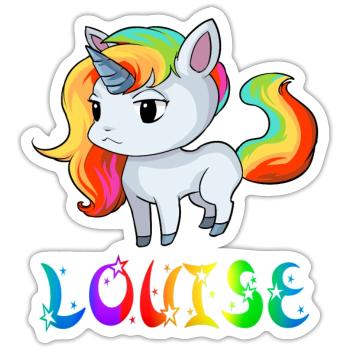 Einhorn Louise - Sticker Größe S (10 x 10 cm) - Mattweiß - Vorne