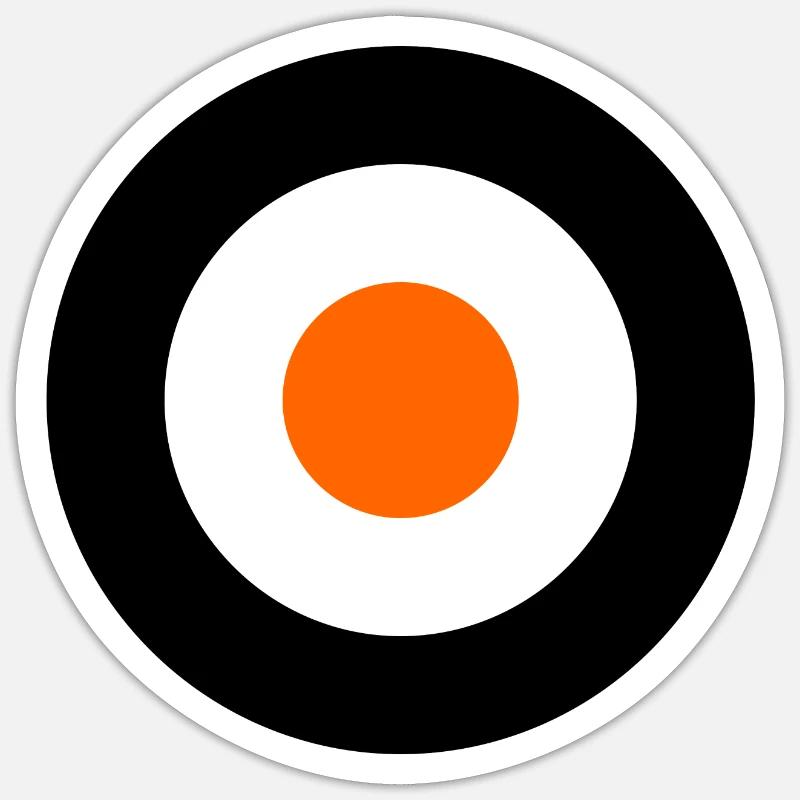 Orange Times Mod Target DigitalDirekt - Sticker taille S (10 x 10 cm) - blanc mat
