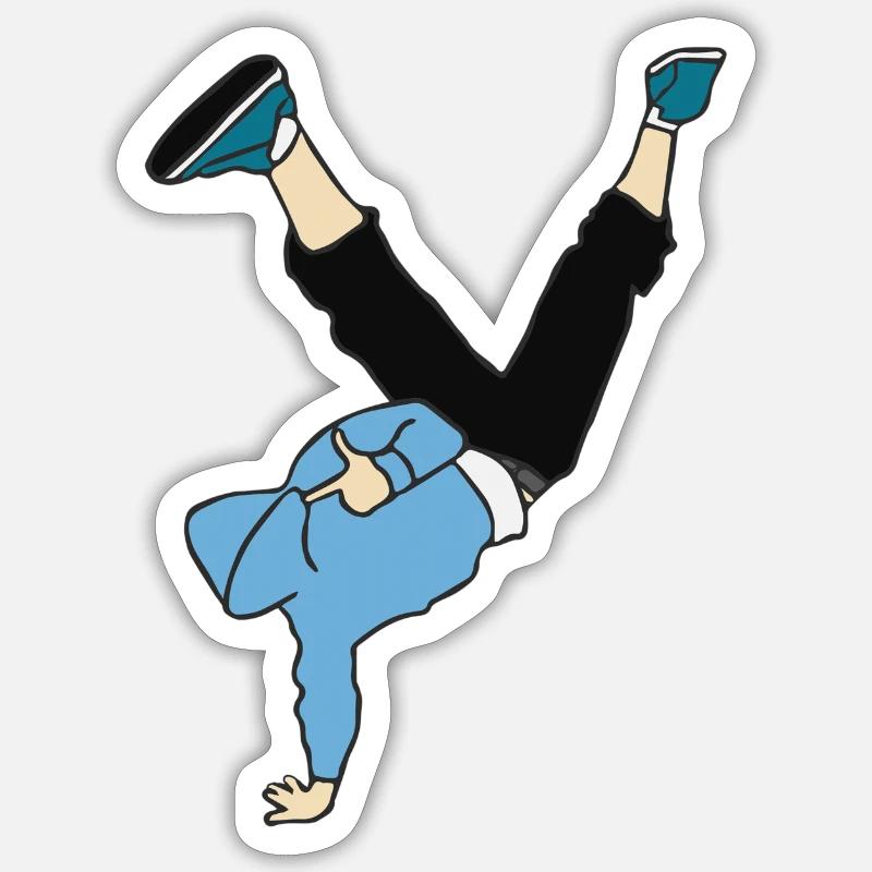 Danseur de break dance Sticker taille S (10 x 10 cm)