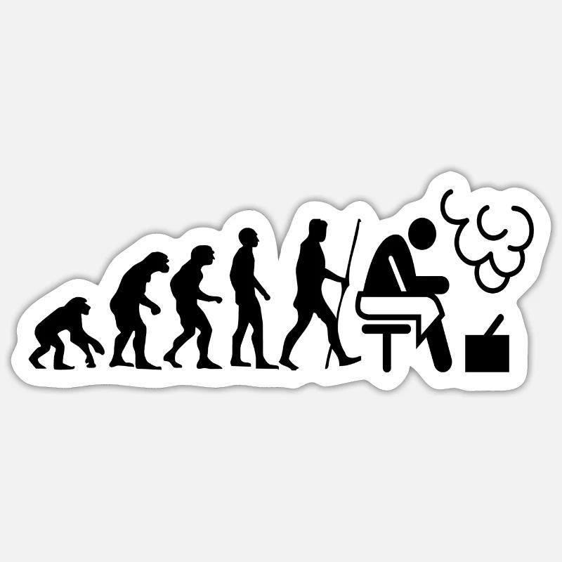 Die Evolution der Sauna als Geschenk Sticker Größe S (10 x 10 cm)