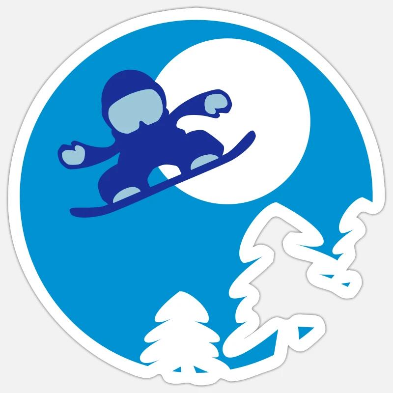 snowboader2 - Sticker size S (10 x 10 cm) - white matte