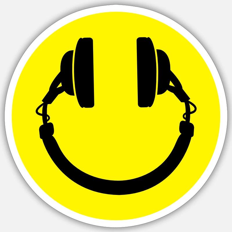 Smiley casque - Sticker taille S (10 x 10 cm) - blanc mat