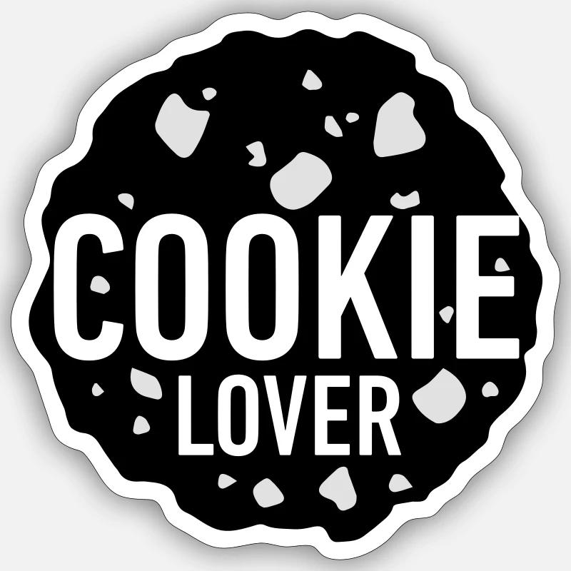 cookie lover - Sticker taille S (10 x 10 cm) - blanc mat