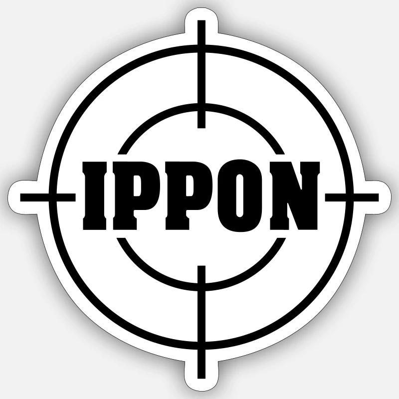 Target Ippon Judo Vektor - Sticker Größe S (10 x 10 cm) - Mattweiß