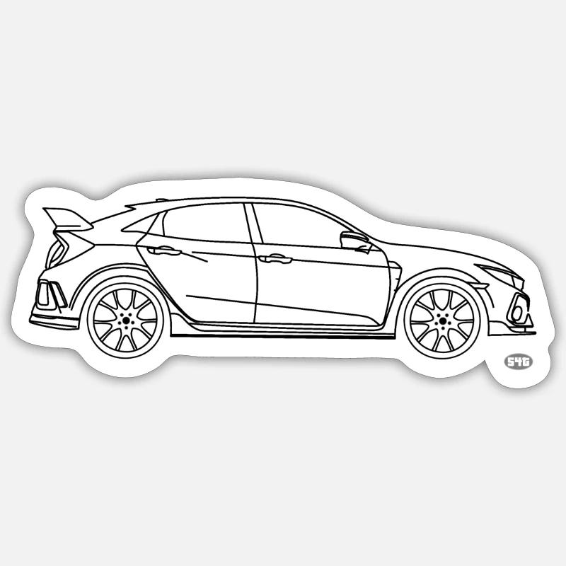Civic Type R 2017 - Sticker Größe S (10 x 10 cm) - Mattweiß