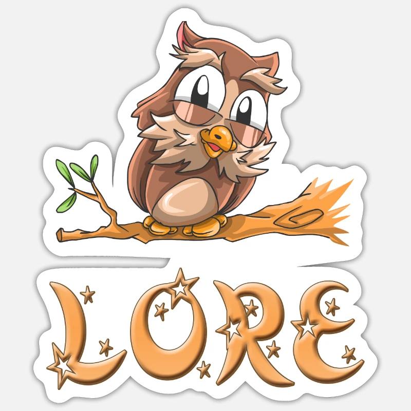 Eule Lore - Sticker Größe S (10 x 10 cm) - Mattweiß