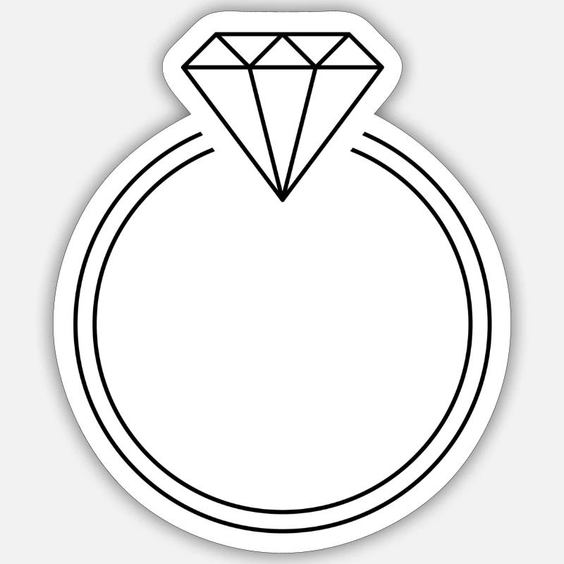 Ring Diamond Ruby Emerald Jewelry Gift Idea Sticker size S (10 x 10 cm)