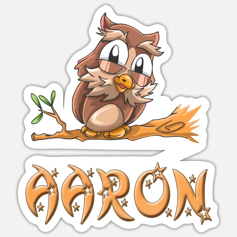Eule Aaron - Sticker Größe S (10 x 10 cm) - Mattweiß