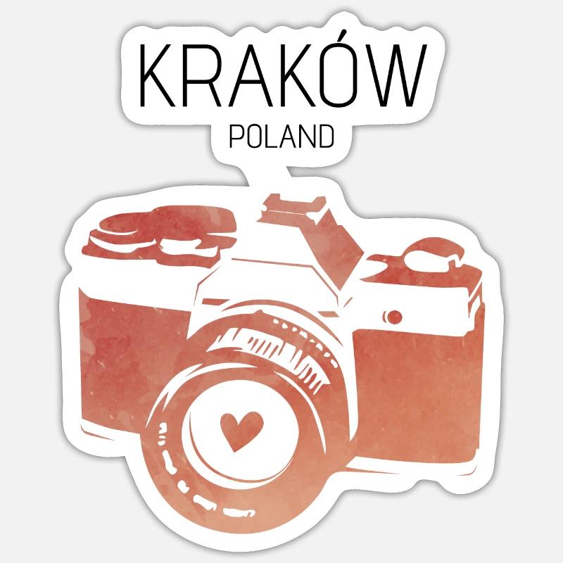 Camera Kraków - Sticker size S (10 x 10 cm) - white matte