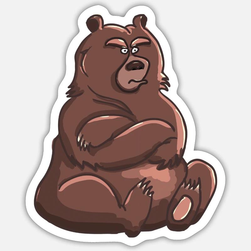 Doba the grumpy bear - Sticker size S (10 x 10 cm) - white matte