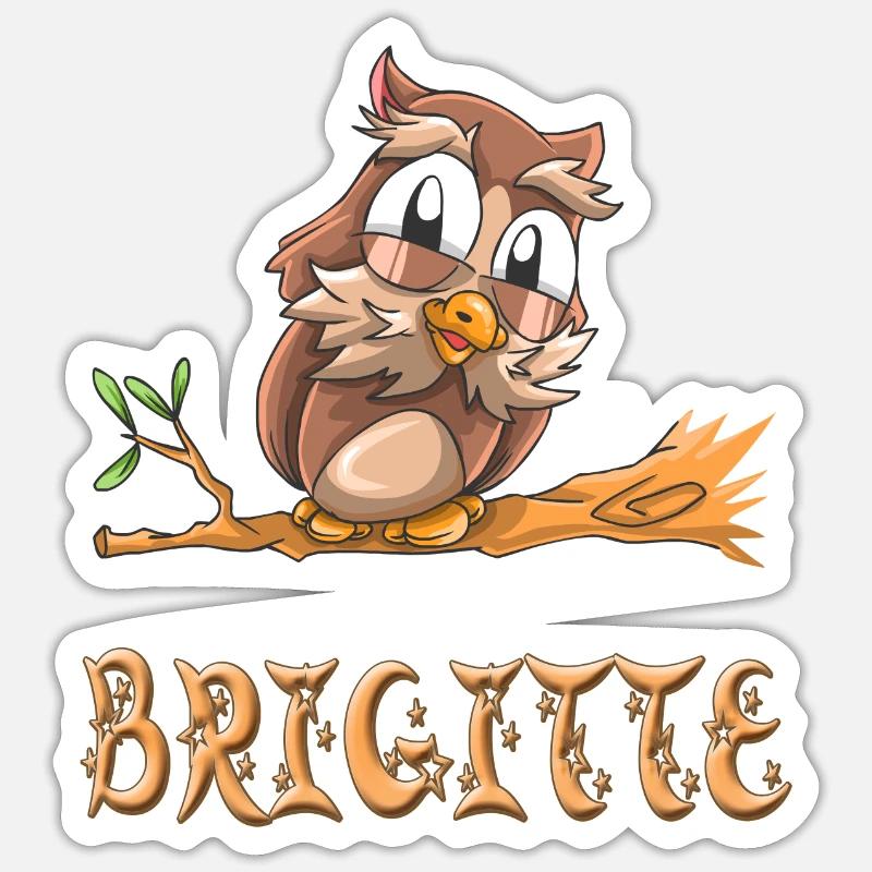 Eule Brigitte Sticker Größe S (10 x 10 cm)