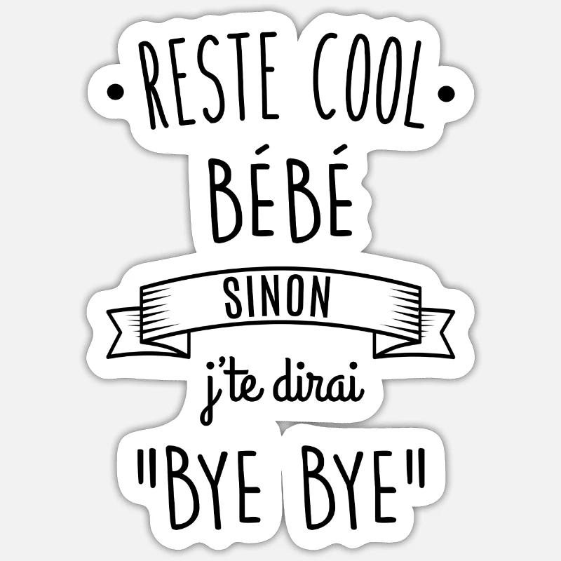 Bye bye - Sticker taille S (10 x 10 cm) - blanc mat