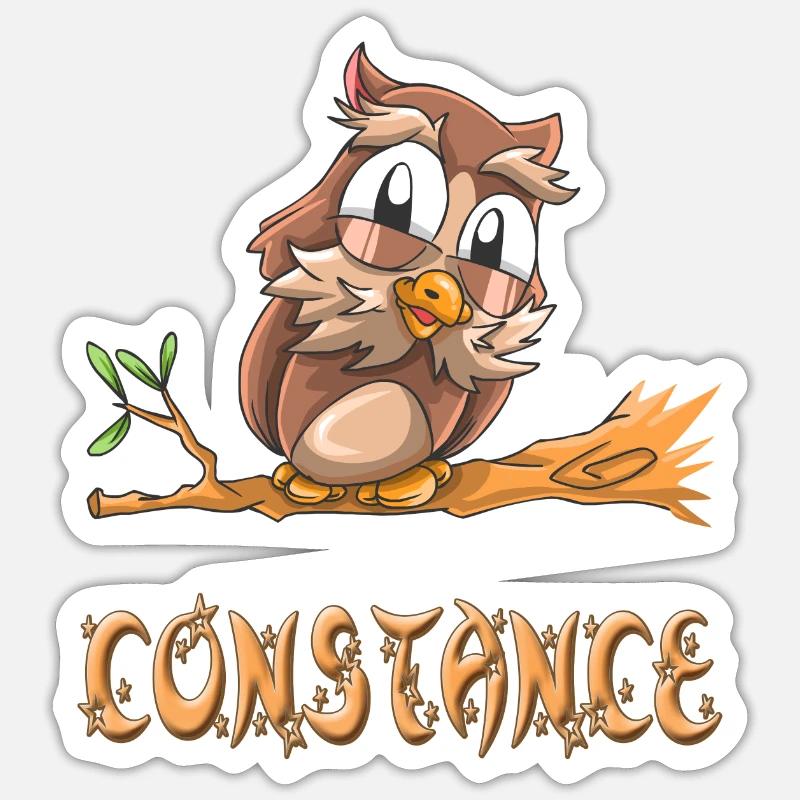 Eule Constance - Sticker Größe S (10 x 10 cm) - Mattweiß