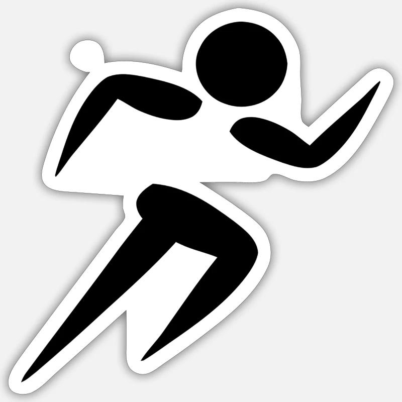 running running runner sprinter sprint silhouette Sticker size S (10 x 10 cm)