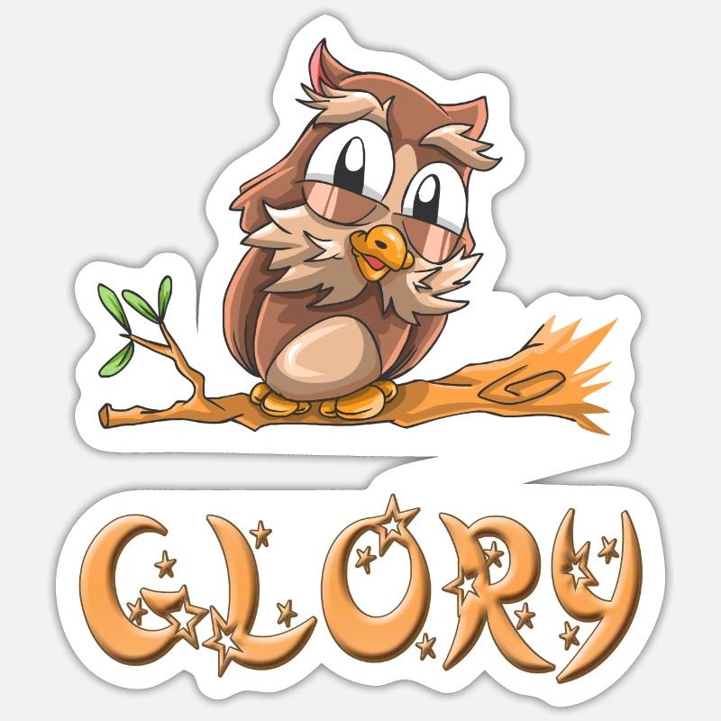 Owl Glory - Sticker taille S (10 x 10 cm) - blanc mat