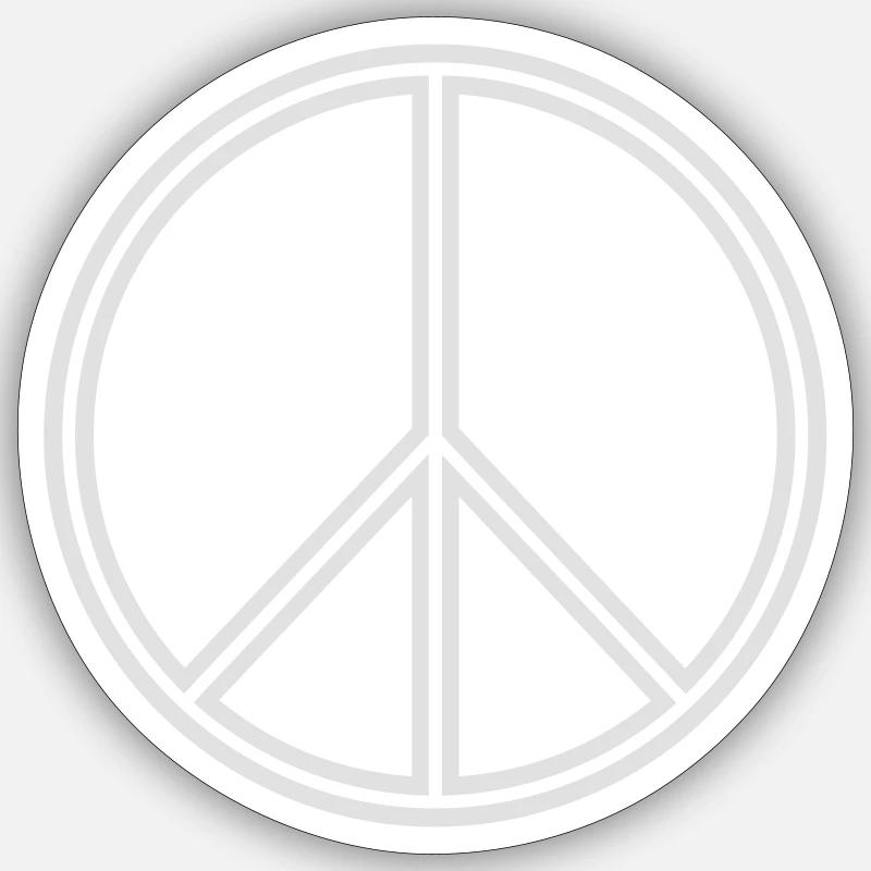 Peacesign Outline White - Sticker Größe S (10 x 10 cm) - Mattweiß