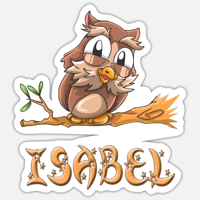 Eule Isabel - Sticker Größe S (10 x 10 cm) - Mattweiß