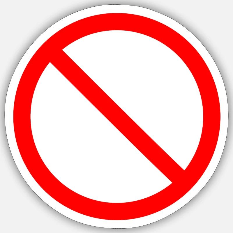 panneau d'interdiction - Sticker taille S (10 x 10 cm) - blanc mat
