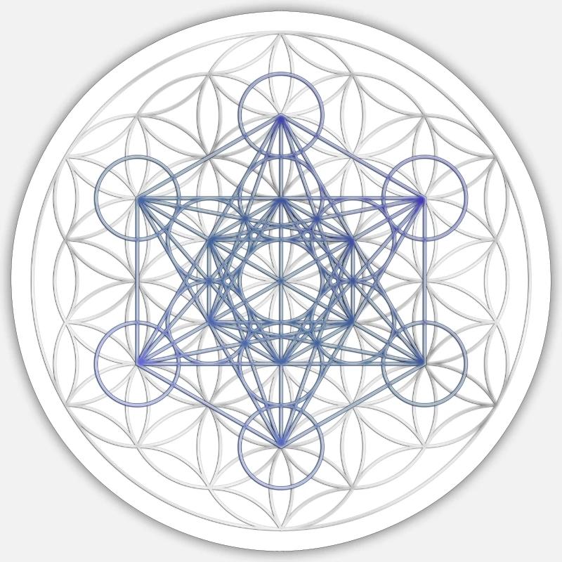 Le cube de Metatron - Fleur de la vie Sticker taille S (10 x 10 cm)