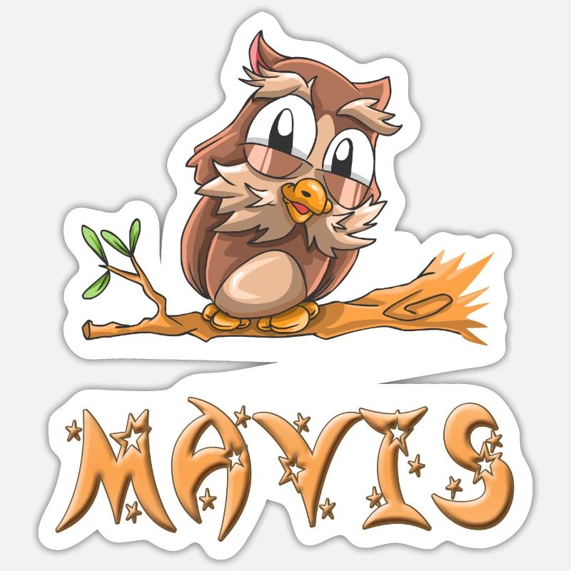 Eule Mavis - Sticker Größe S (10 x 10 cm) - Mattweiß