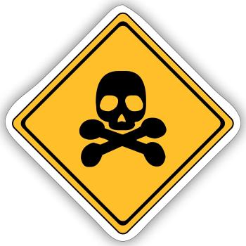Danger Warning Sign # - Sticker size S (10 x 10 cm) - white matte - Front