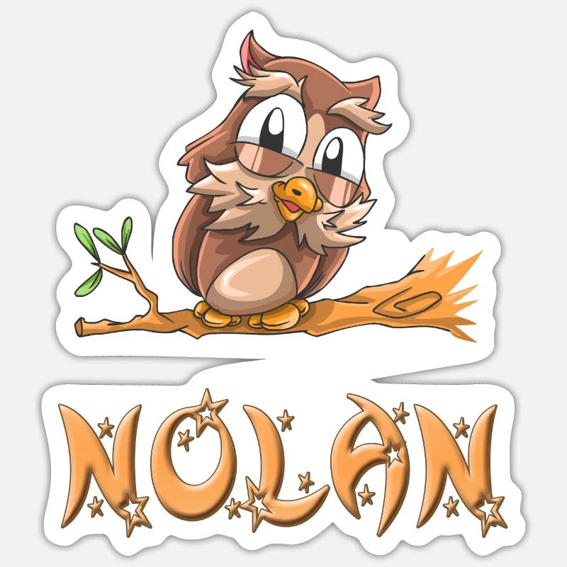 Eule Nolan - Sticker Größe S (10 x 10 cm) - Mattweiß