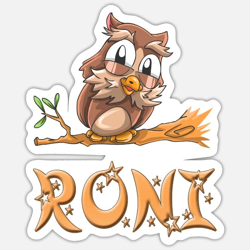 Chouette Roni - Sticker taille S (10 x 10 cm) - blanc mat