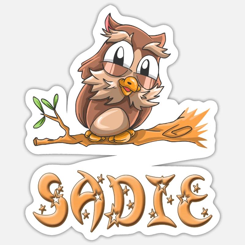 Eule Sadie - Sticker Größe S (10 x 10 cm) - Mattweiß