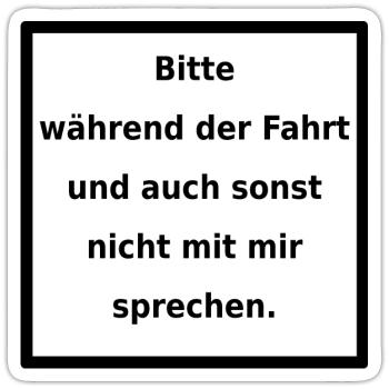 Genereller Warnhinweis. (black/white) - Sticker Größe S (10 x 10 cm) - Mattweiß - Vorne