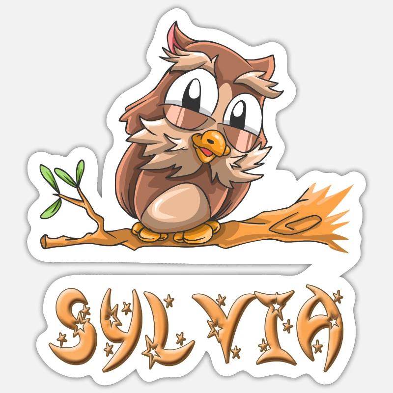 Eule Sylvia - Sticker Größe S (10 x 10 cm) - Mattweiß