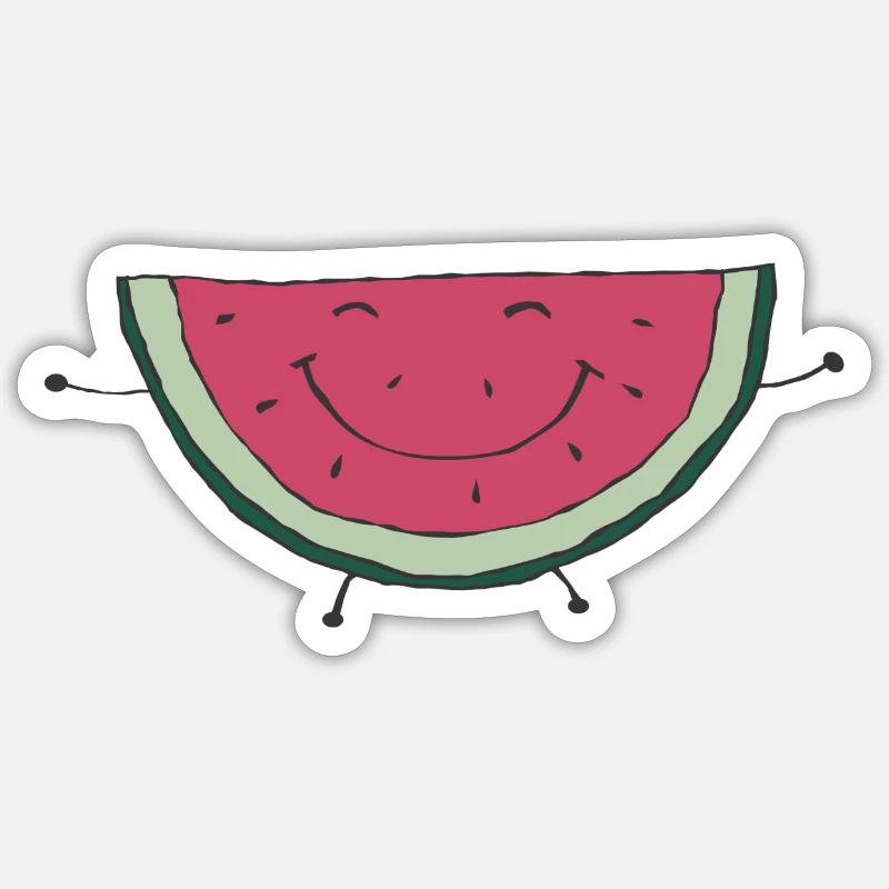 melon d'eau - Sticker taille S (10 x 10 cm) - blanc mat